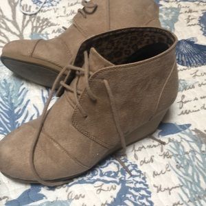 Suede wedge booties